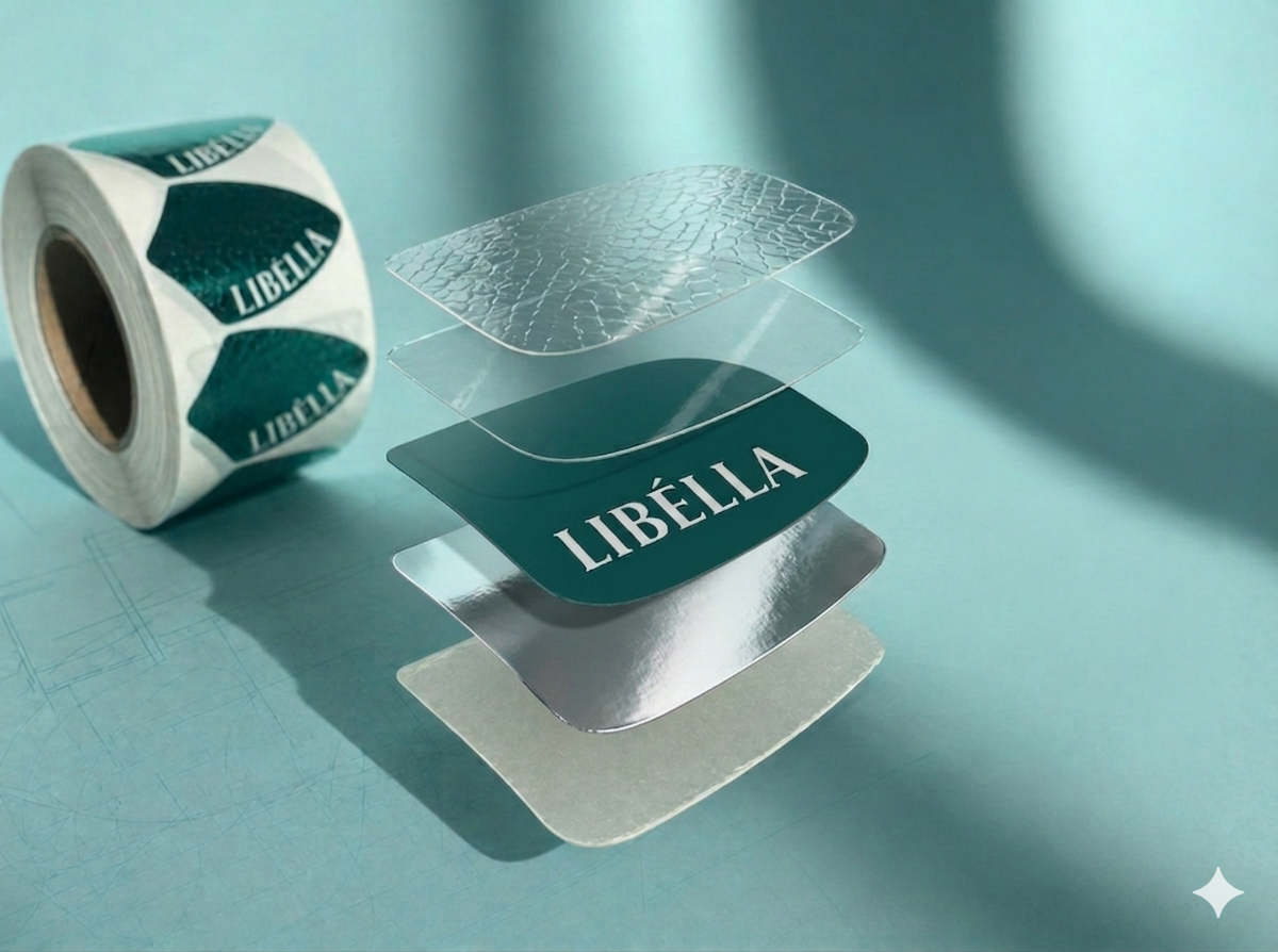 Construction of a self-adhesive label